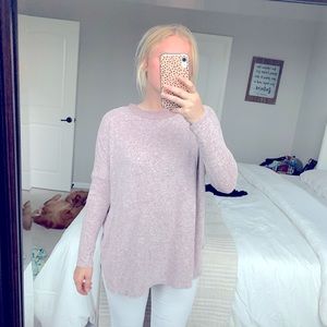 Pink long sleeve oversized sweater/shirt